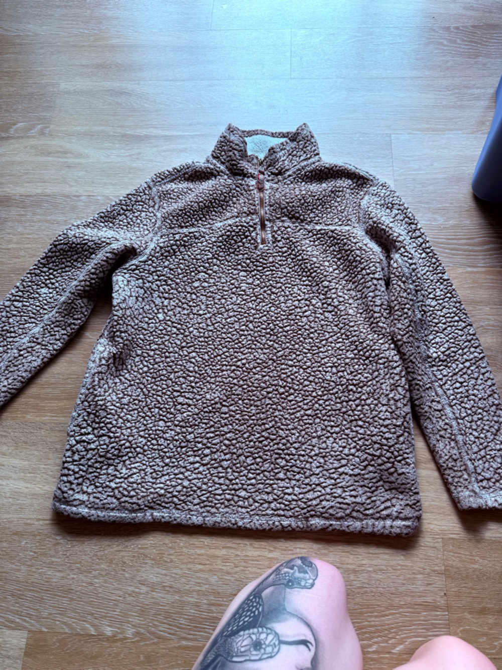 Plush Sherpa Half-Zip Pullover - Brown